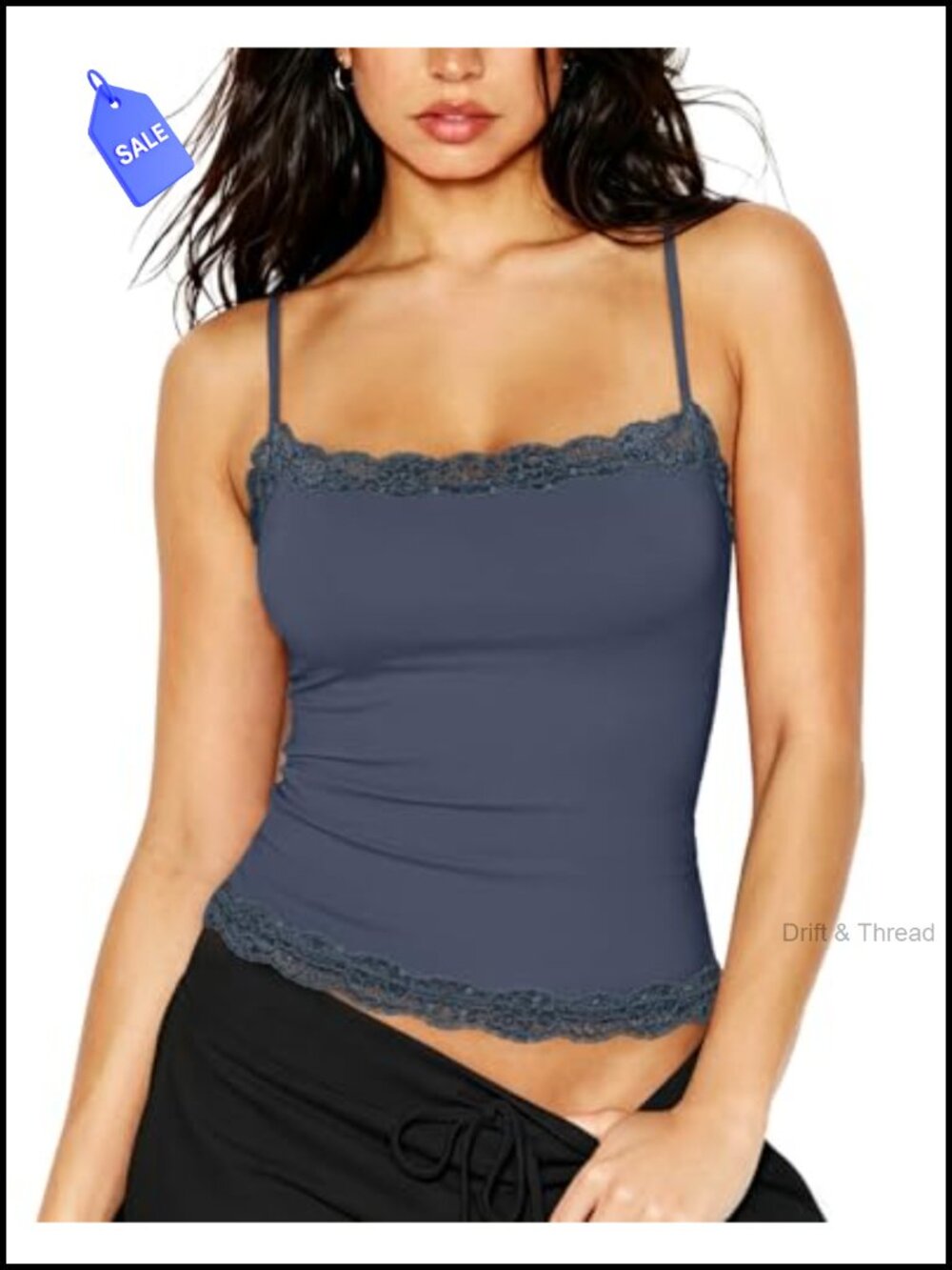 Lace Double Lined Camisole Spaghetti Strap Going Out Tank Top